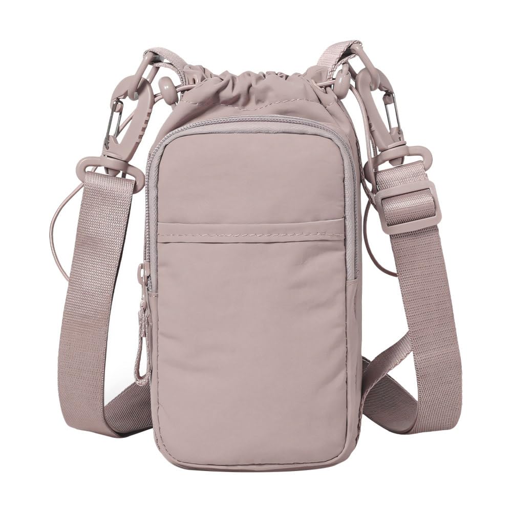 MiOYOOW Water Bottle Carrier Bag, Portable Water Pouch Sling Bag with Adjustable Shoulder Strap for Outdoor Hiking Travelling Camping