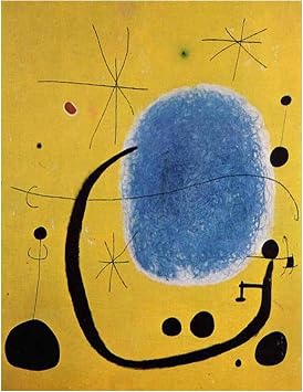 Ltt-Ydd-Ccl Joan MiroThe Gold of the AzureCanvas Paintings Art Reproduction Abstract Canvas Wall Art Canvas Pictures for Living Room and Bedroom Home Decor 85x110cm-33x43inch-Unframed