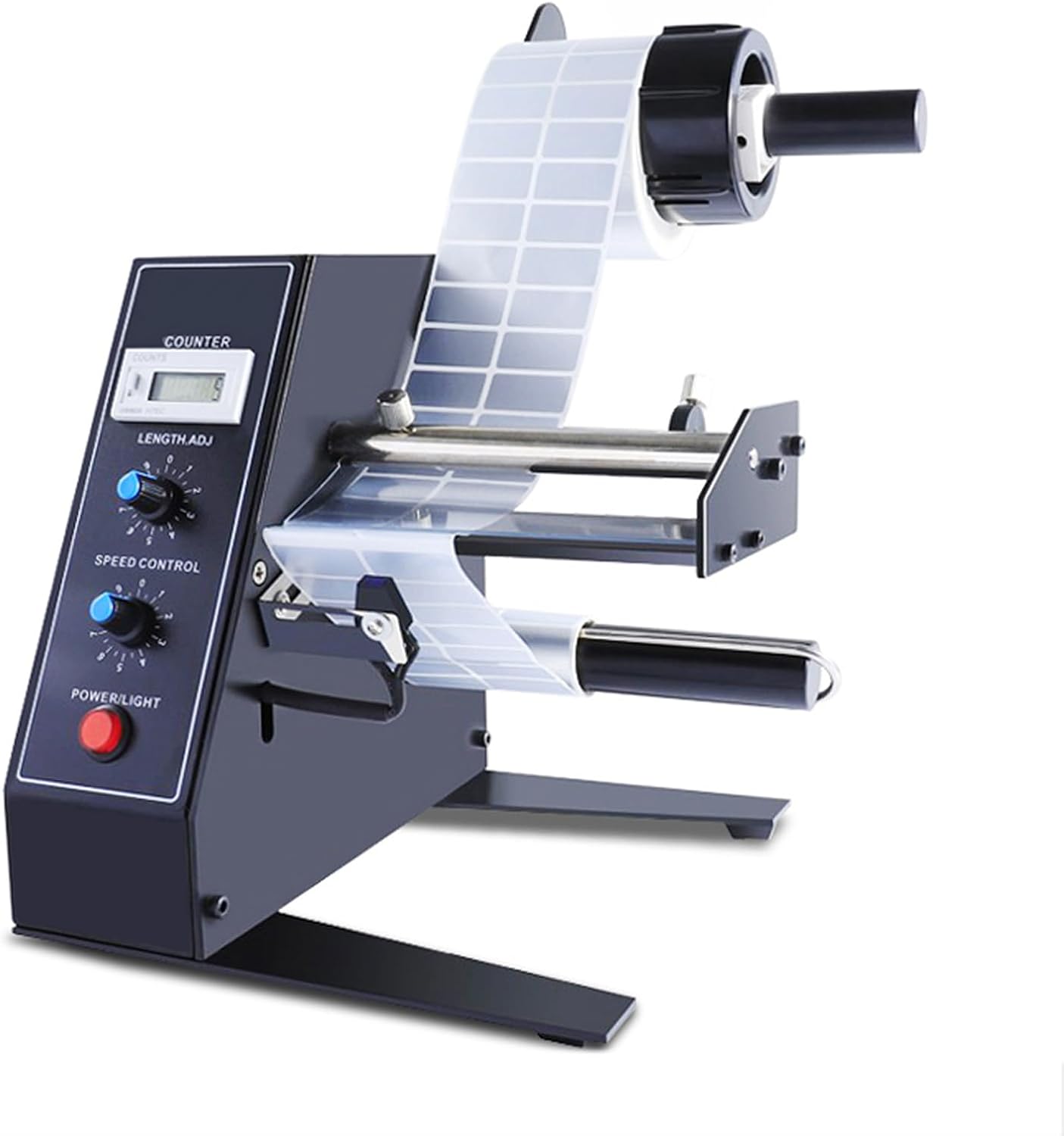 TsoLay Automatic Label Dispenser Device, Speed Adjustable Label Dispenser Machine, 0-999999 Auto Counting, Label Length 3-150mm Width 4-140mm, Length and Speed Adjustable, for Bottles