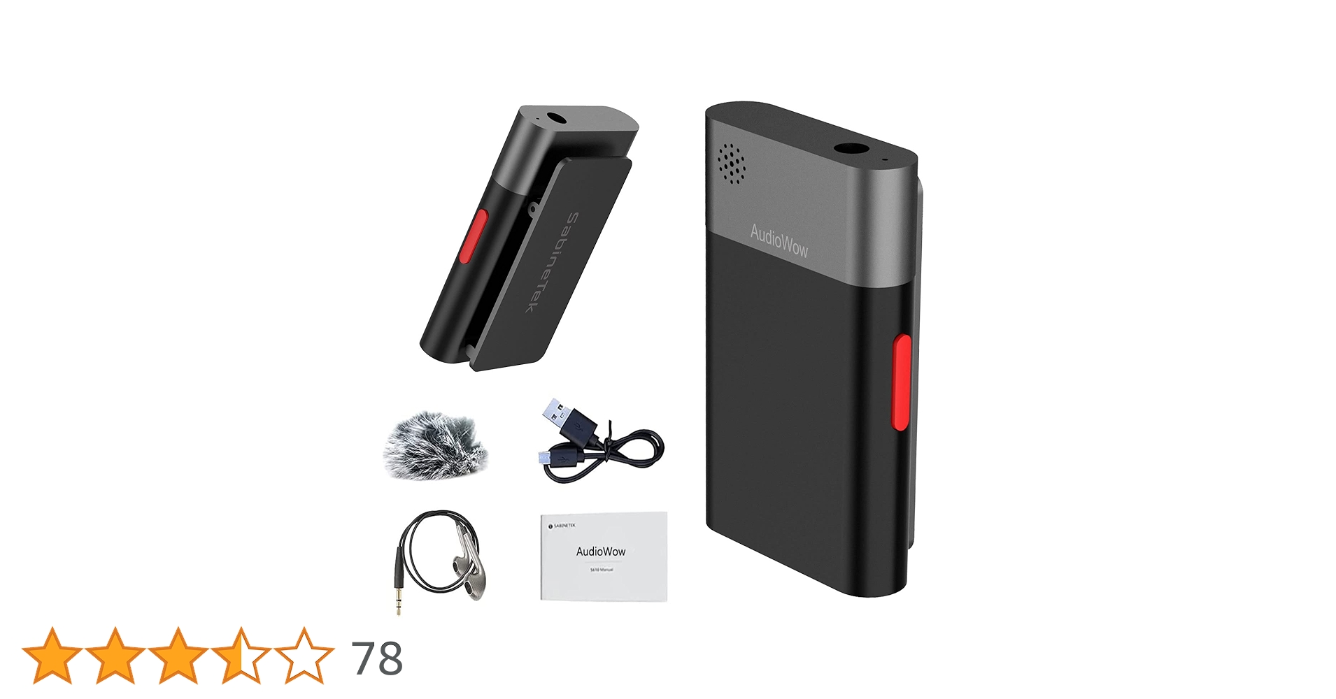 SABINETEK AudioWow ワイヤレスオーディオスタジオ Amazon.com: SabineTek AudioWow - Bluetooth Lapel Mic