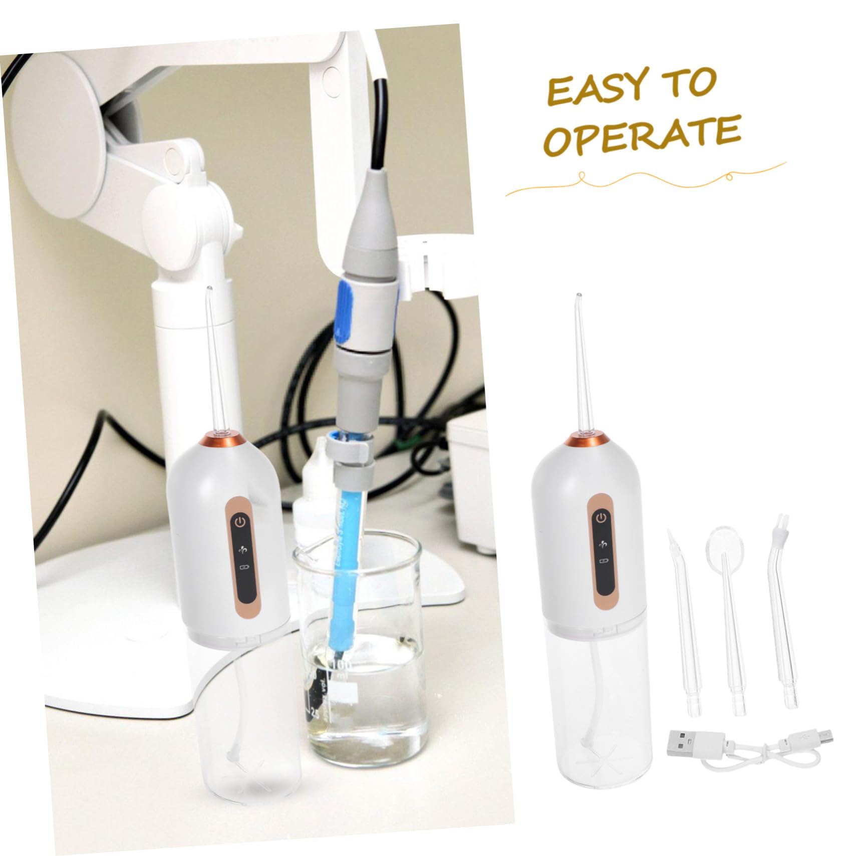 Idropulsore Portatile Mini Ricaricabile per Denti Fili con Pressione per Viaggi e Uso Domestico Pulizia Orale e Gengive