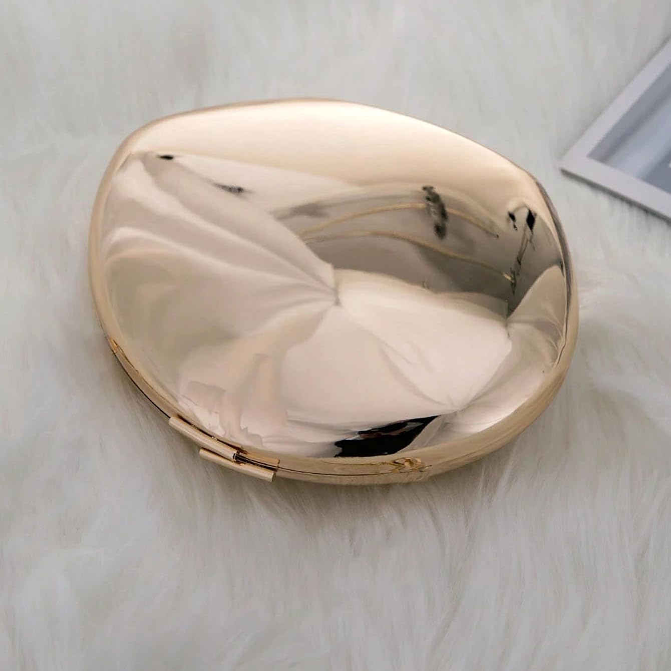 YYW Evening Clutch Purse for Women Metal Reflective Shoulder Bag Unique Handbag for Wedding Party Prom - Image 6