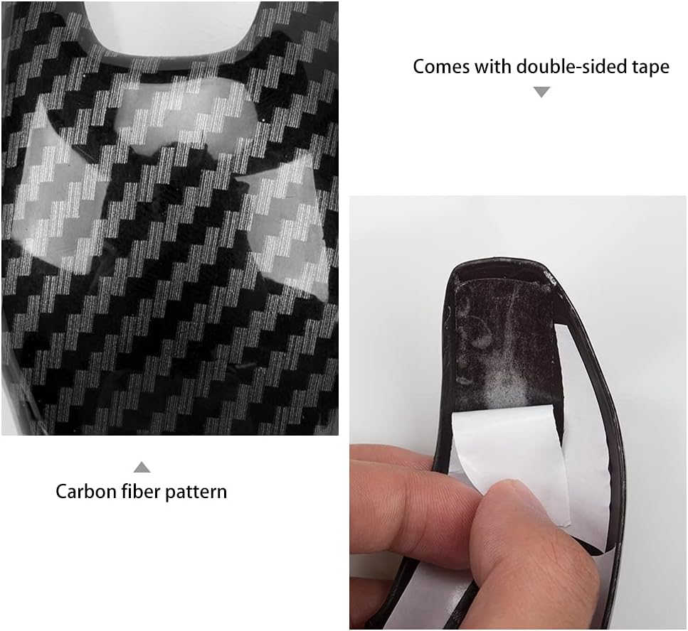 Sport Style Carbon Fiber Print Auto Gear Shift Knob Cover for Ford EcoSport Escape Fusion C-Max Energi Wagon Fiesta Focus Transit Accessories (D)