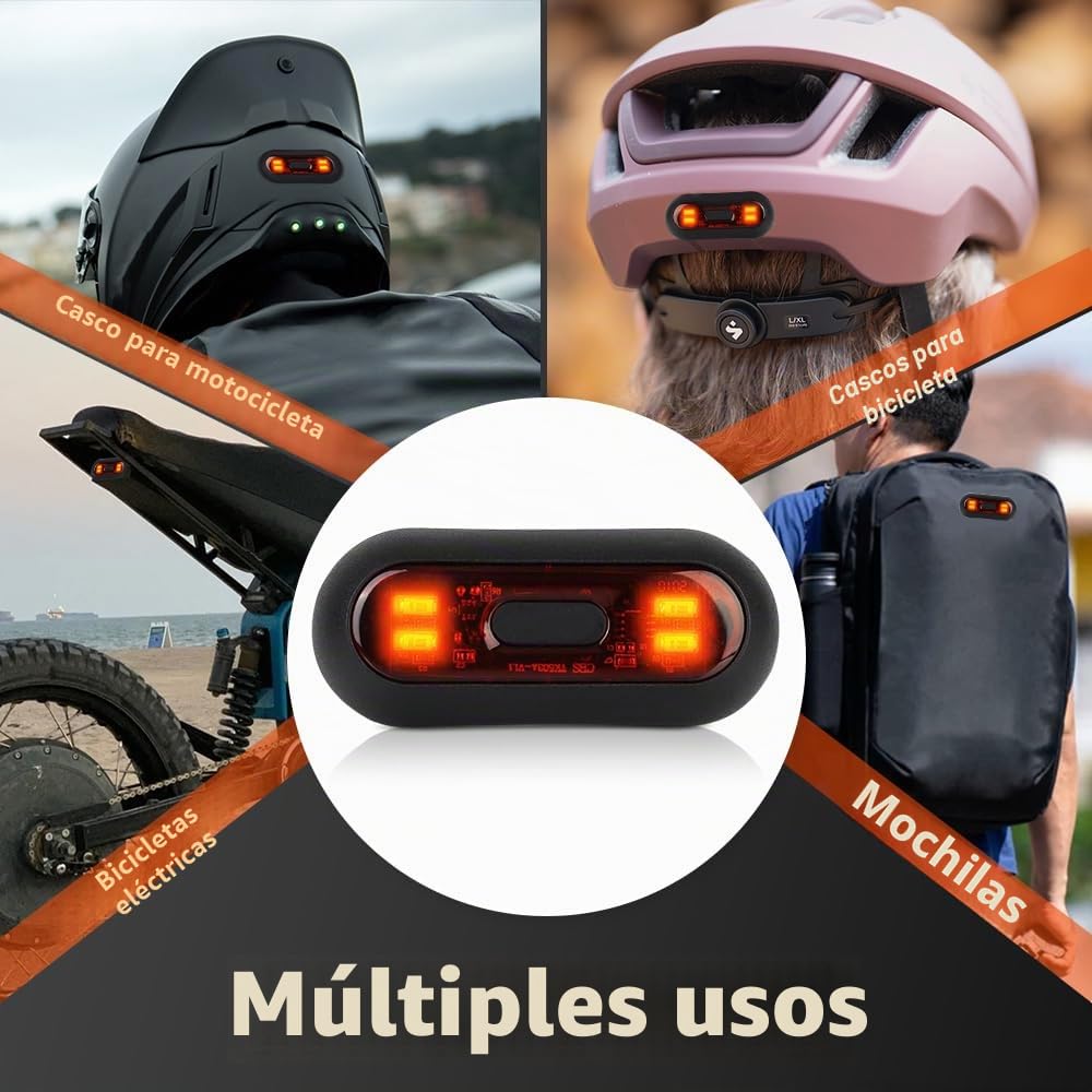 Riloer Luz Casco Bicicleta, Luz Nocturna para Casco de Motocicleta, Tira de señal de Seguridad, luz de Advertencia Universal para Casco y Mochilas de Motocicleta