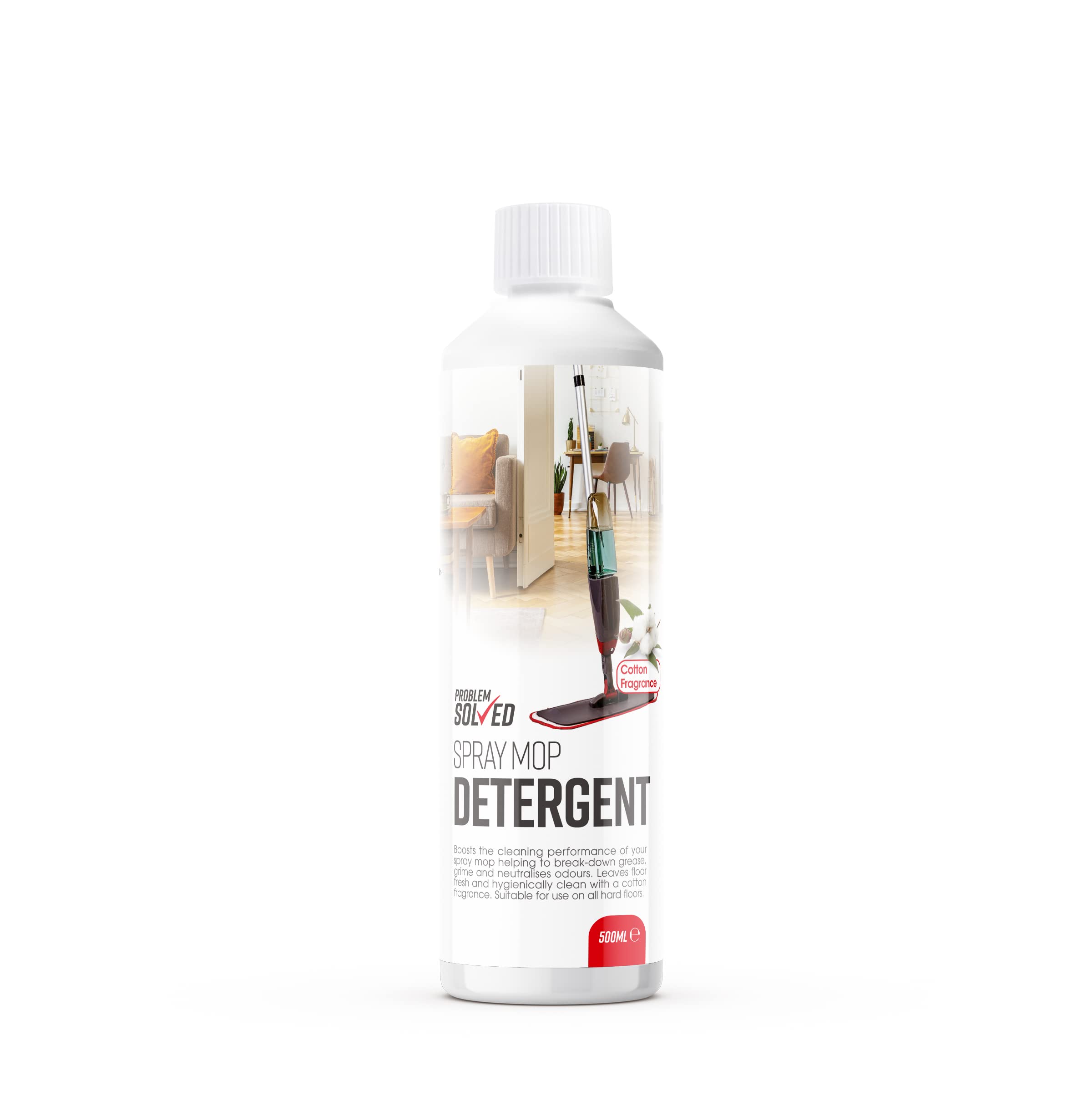 Problem Solved - Spray Mop Detergent Floor Cleaner | Cotton Fragrance | Ready To Use Refill - 500ml, Clear