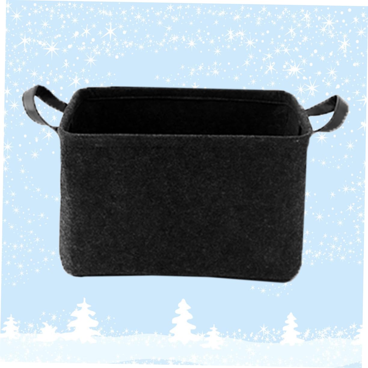 1pieza Cesta De Almacenamiento De Fieltro Pequeña Oscuro Contenedor De Almacenamiento No Organizador De Escritorio Para Hogar Para Guardar Artículos Juguetes y Comida