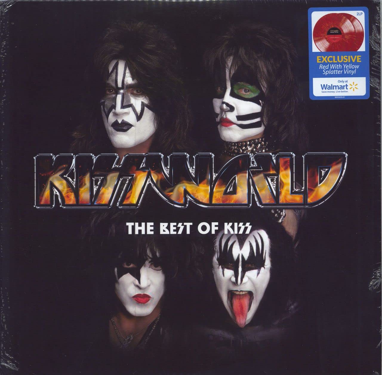 Photo 1 of KISS - KISSWORLD The Best of KISS - Red With Yellow Splatter Vinyl 2LP