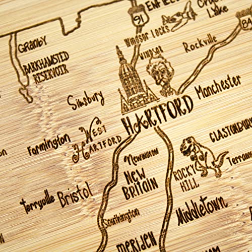 Image of Totally Bamboo A Slice of Life Connecticut State Serving and Cutting Board, 11 inch x 8.75 inch