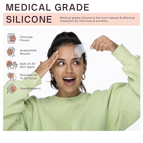 Miniatura 3 de Dermaclara Enrolle la imagen para ampliar los parches faciales de silicona para arrugas y líneas finas - Cuidado de la piel seguro para el embarazo