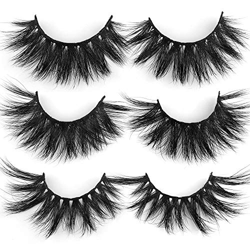 Winifred Mink Lashes, 100% Real Mink Eyelashes 18-20mm Fluffy Volume 3D Mink Lashes Strips 3 Styles
