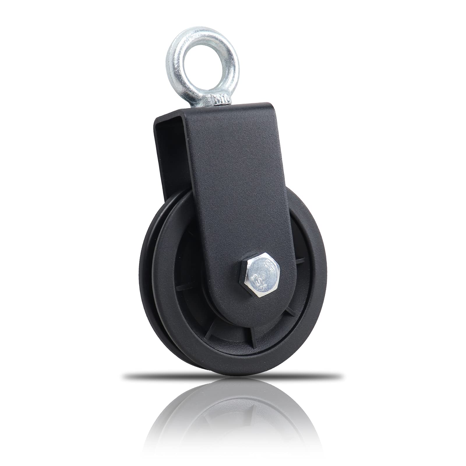 Buy [1 Pack] Silent Nylon Gym Cable Pulley, Wheel Diameter 3.54 in/90 mm, Rotation 360 Degree