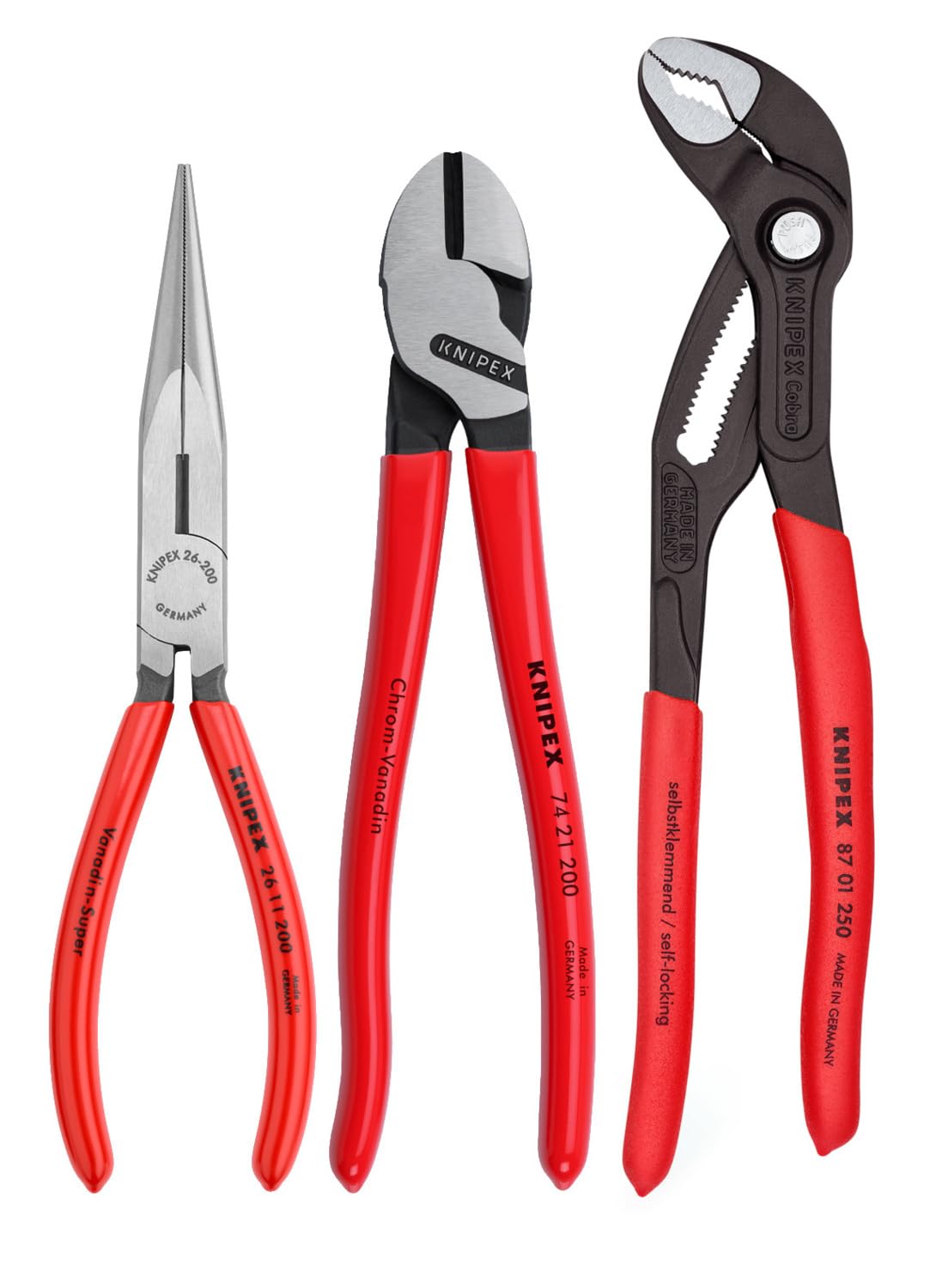 Tools 00 20 08 US2 Long Nose, Diagonal Cutter, and Cobra Pliers 3-Piece Tool Set