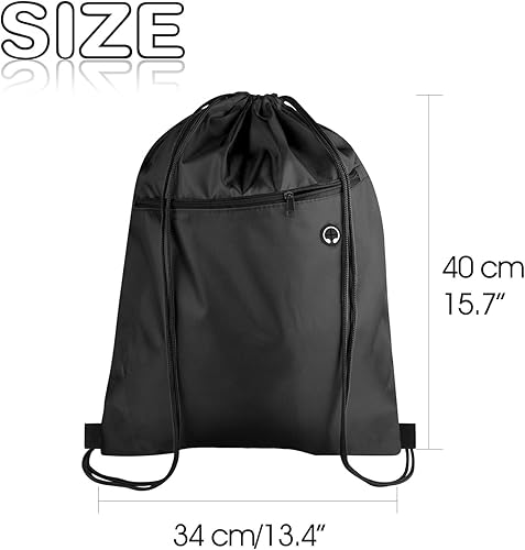 Miniatura 2 de KUUQA Bolsas de mochila con cordón a granel con bolsillo con cremallera y agujero para auriculares, Con color, Viajar