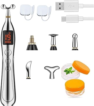 Acupuncture Pen, 19 Intensity Levels 5-in-1 Electronic Acupuncture Pen Pain Relief Therapy Rechargeable Powerful Meridian Energy Massage Pen Relief Pain Tools