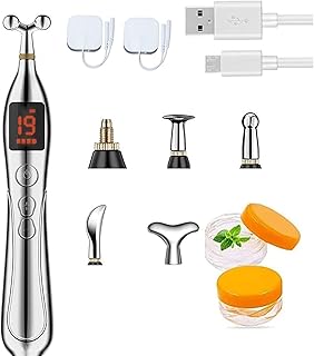 Acupuncture Pen, 19 Intensity Levels 5-in-1 Electronic Acupuncture Pen Pain Relief Therapy Rechargeable Powerful Meridian Energy Massage Pen Relief Pain Tools