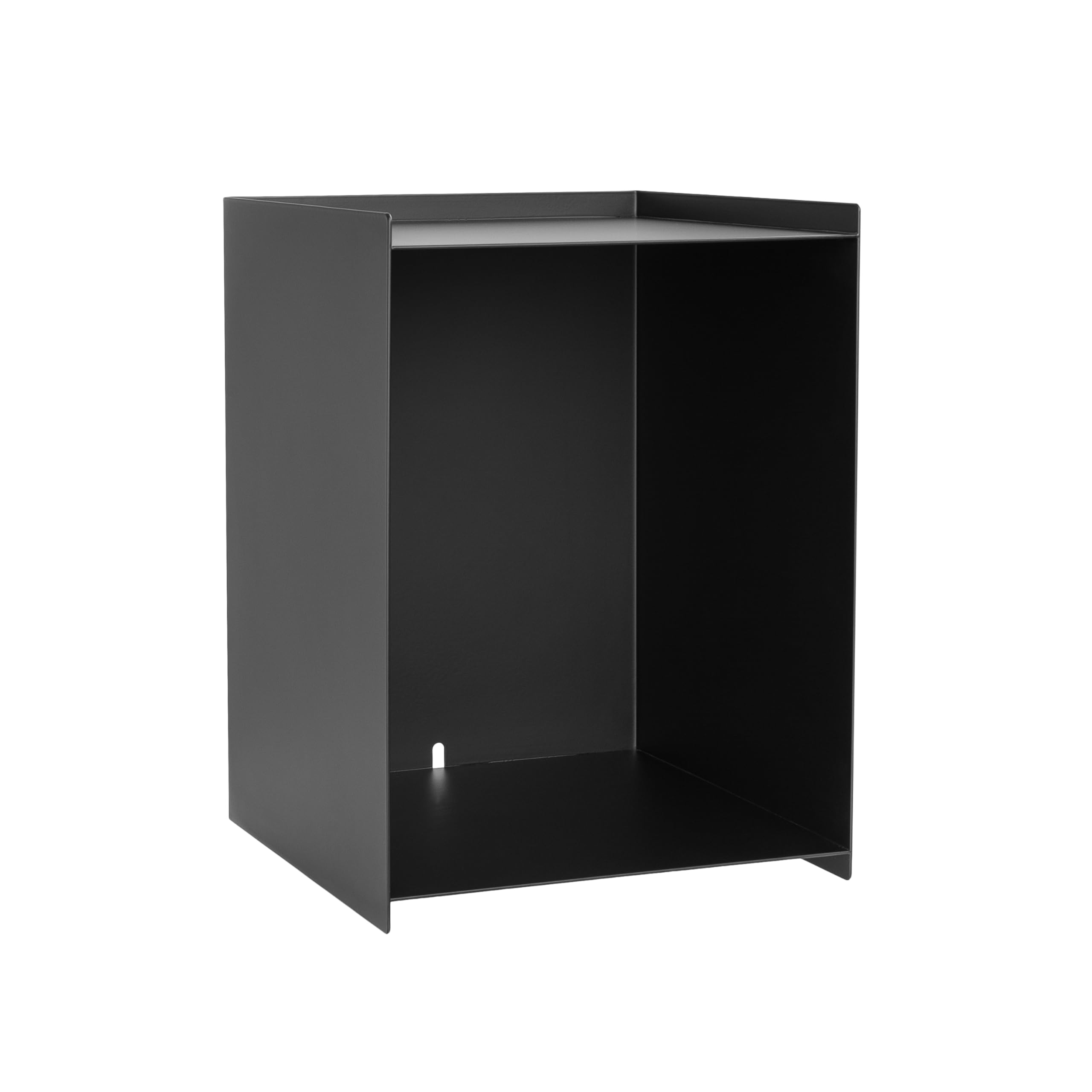 Natural Goods Berlin 1x Nachttisch Cuboid - Kleiner Nachttisch Schwarz, Beistelltisch Metall, Nachtkästchen 33 x 33 x 45 cm, Nachtschrank Schwarz, Nachtkommode, Nachtkasten, Bedside Table, Nightstand