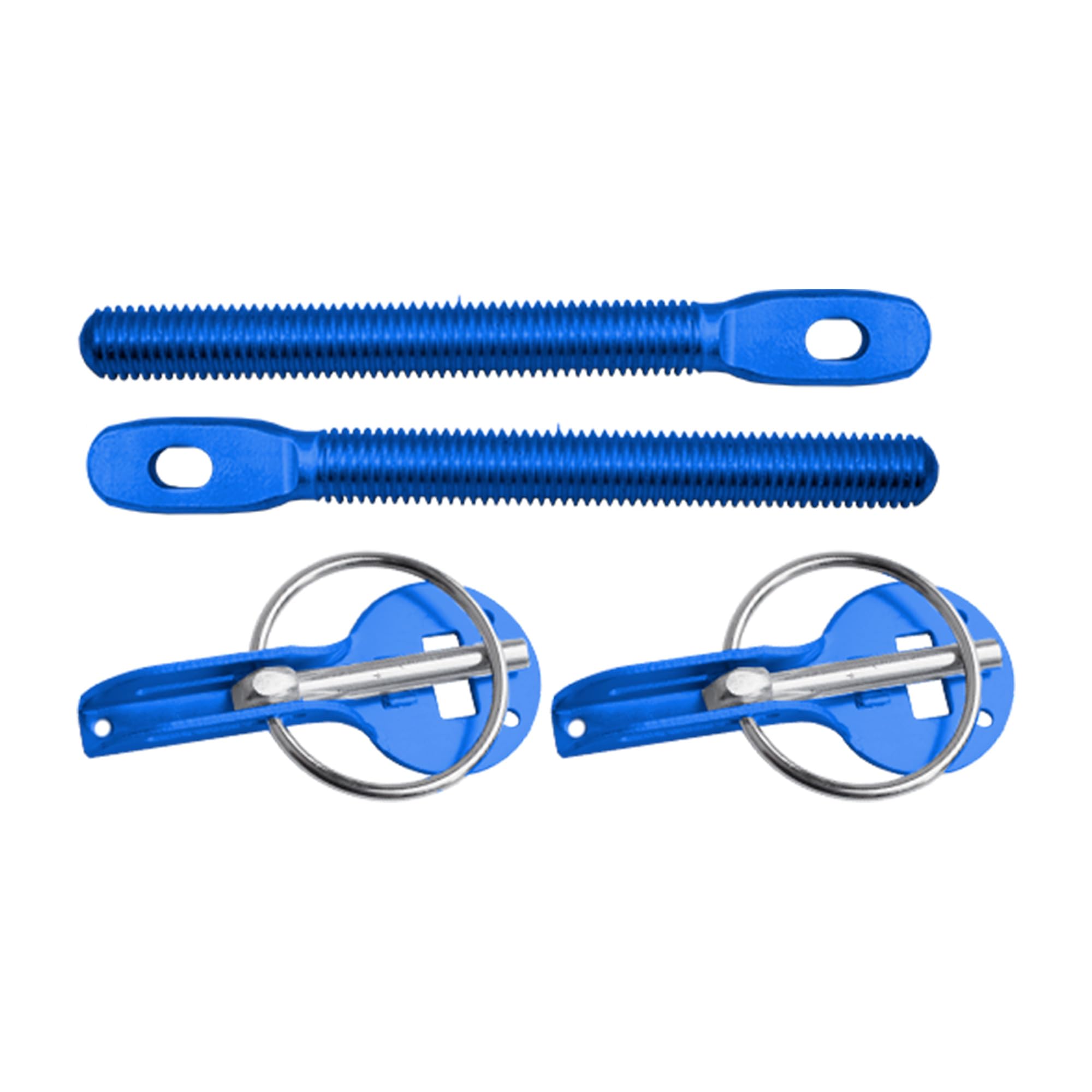 Simoni Racing BH/4B Quick Release Kit with Spring - Hood Hinges - Universal Hood Bolt - Clip Closure for Sports Racing Car - Blue