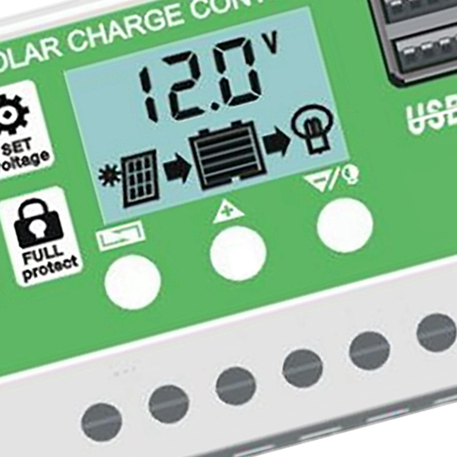 solar panel battery charge controller 12v/24v lcd regulator auto dual usb 40a