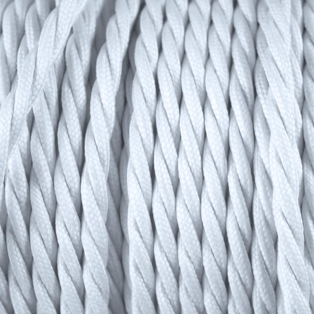 smartect Cavo Elettrico Tessile intrecciato Bianco, 10 Metri Filo Elettrico Vintage, Bipolare (2 x 0.75mm²) Cavo Elettrico Rivestito in Tessuto per Fai da Te
