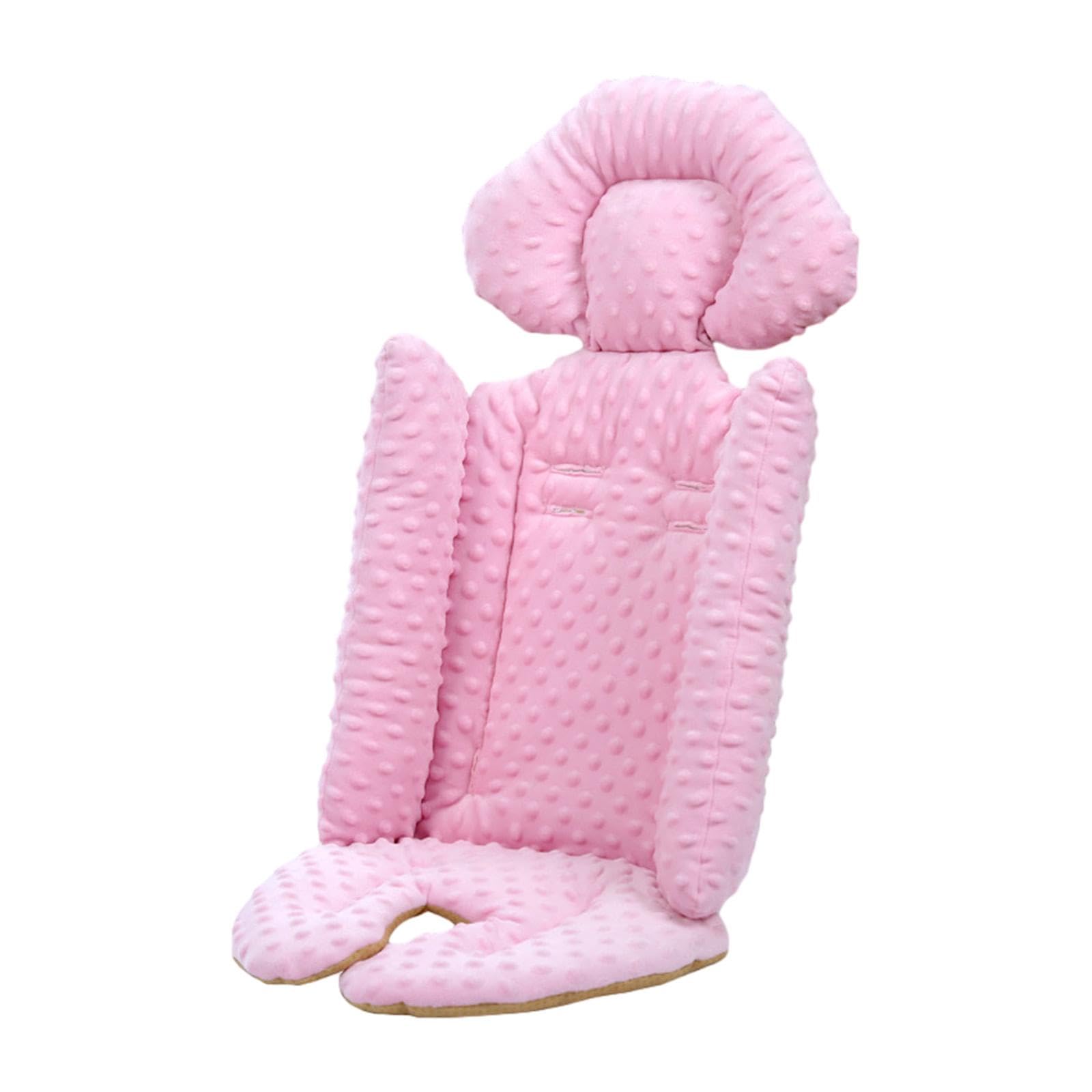 2 set di 2 cuscini per passeggino, caldi, universali, spessi, per carrozzina, auto, passeggino, rosa, 41 x 84 cm