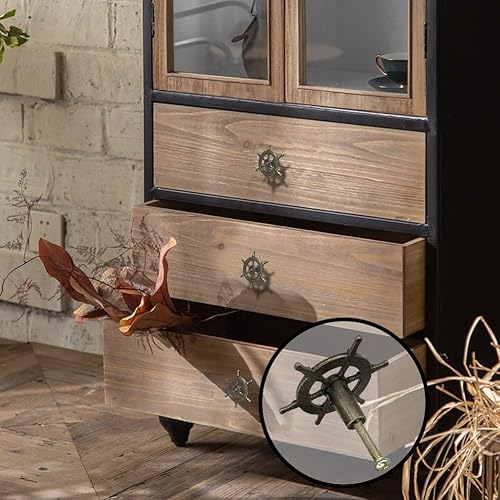 Miniatura 4 de 8 pomos náuticos para rueda de timón para barcos, asas retro, manijas de un solo agujero, para timón, pomos de adorno náutico, 8 unidades