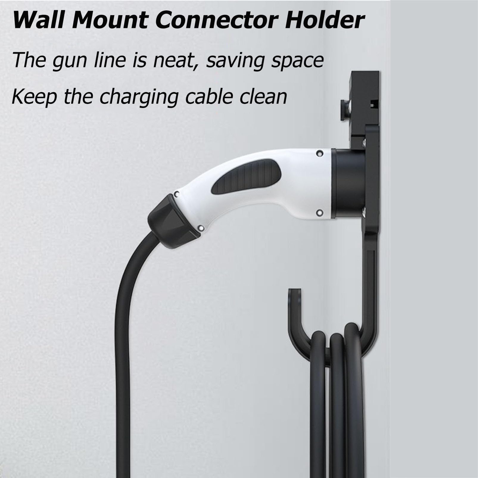 Soporte de cable de carga EV de montaje en pared, soporte de control de cargador de vehículo eléctrico, organizador de cables, abrazadera de soporte de chasis para cargador de coche eléctrico portátil