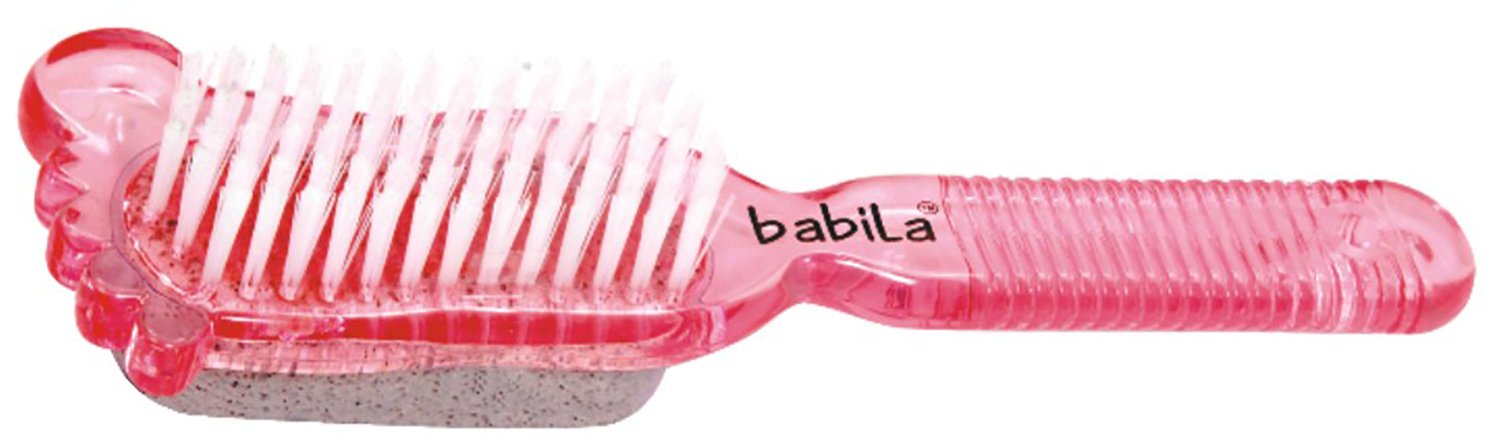 Babila Pumice Stone and Plastic, Nylon Brush with Handle (Multicolour)