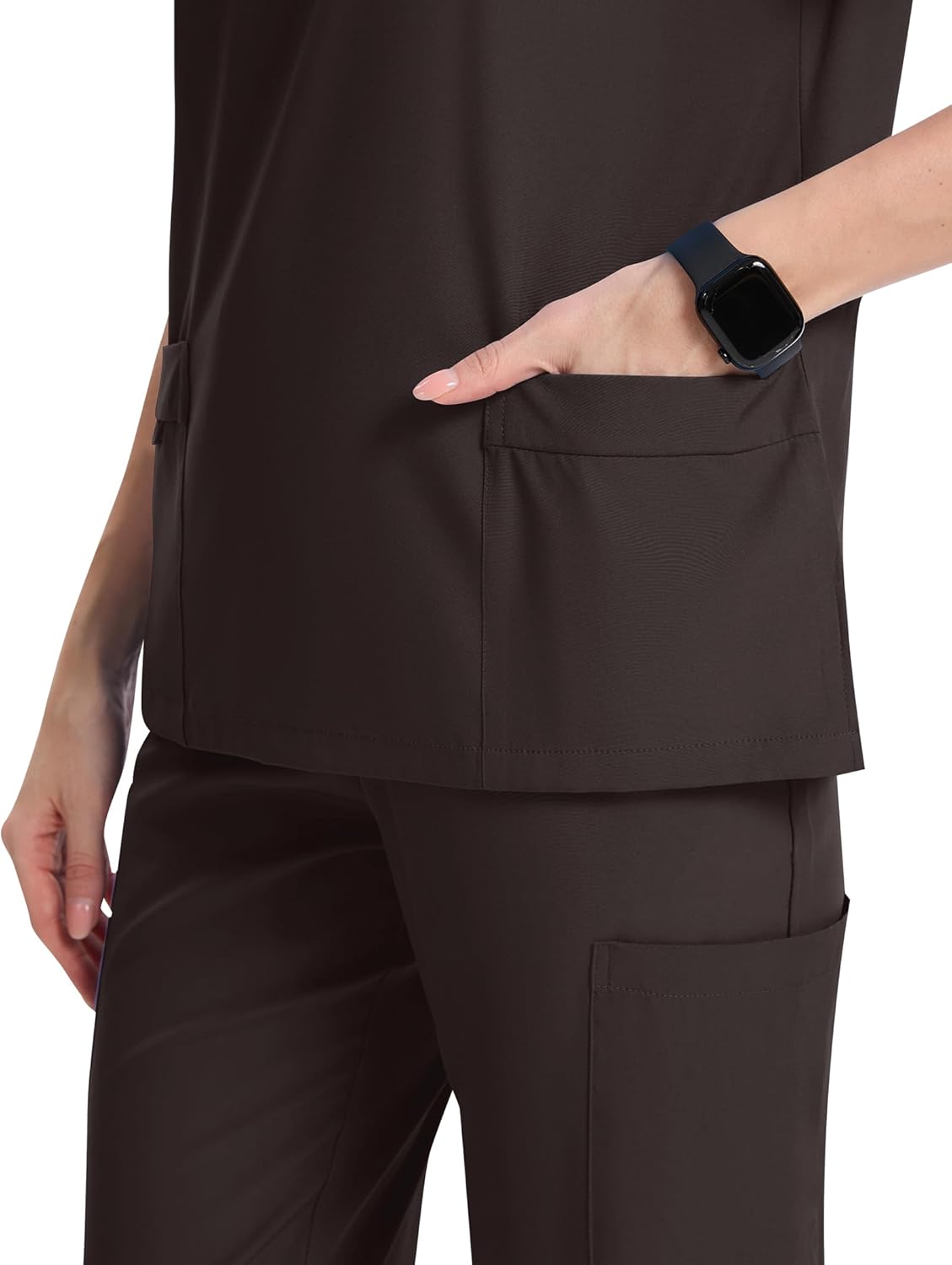 niaahinn Scrub for Women Set V-Neck 4 Way Stretch Top & Pant with Pockets - Image 3