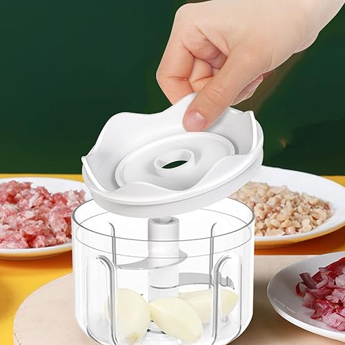 Miniatura 4 de Mini picadora de alimentos inalámbrica blanca de 3 tazas, pequeño procesador de alimentos para ajo, nueces, carne (100 + 250 + 11.8 fl oz), CQ3654