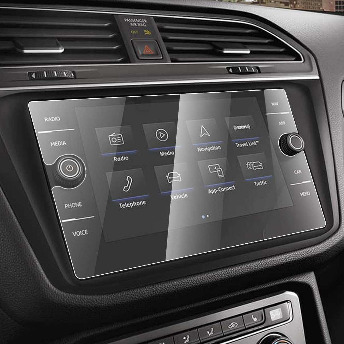 Navigation Screen Protective Film for T iguan GPS Screen Protector Navigation Transparent Film Tempered Glass 8 Inch 9H Scratch-Resistant