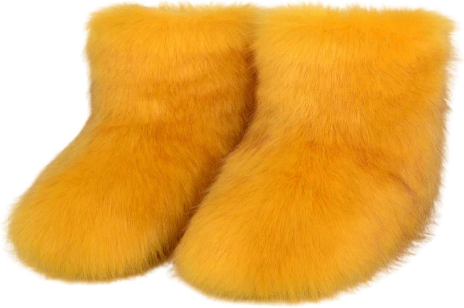 Girls Fluffy Furry Snow Boots Faux Fur Winter Warm Outdoor Boots