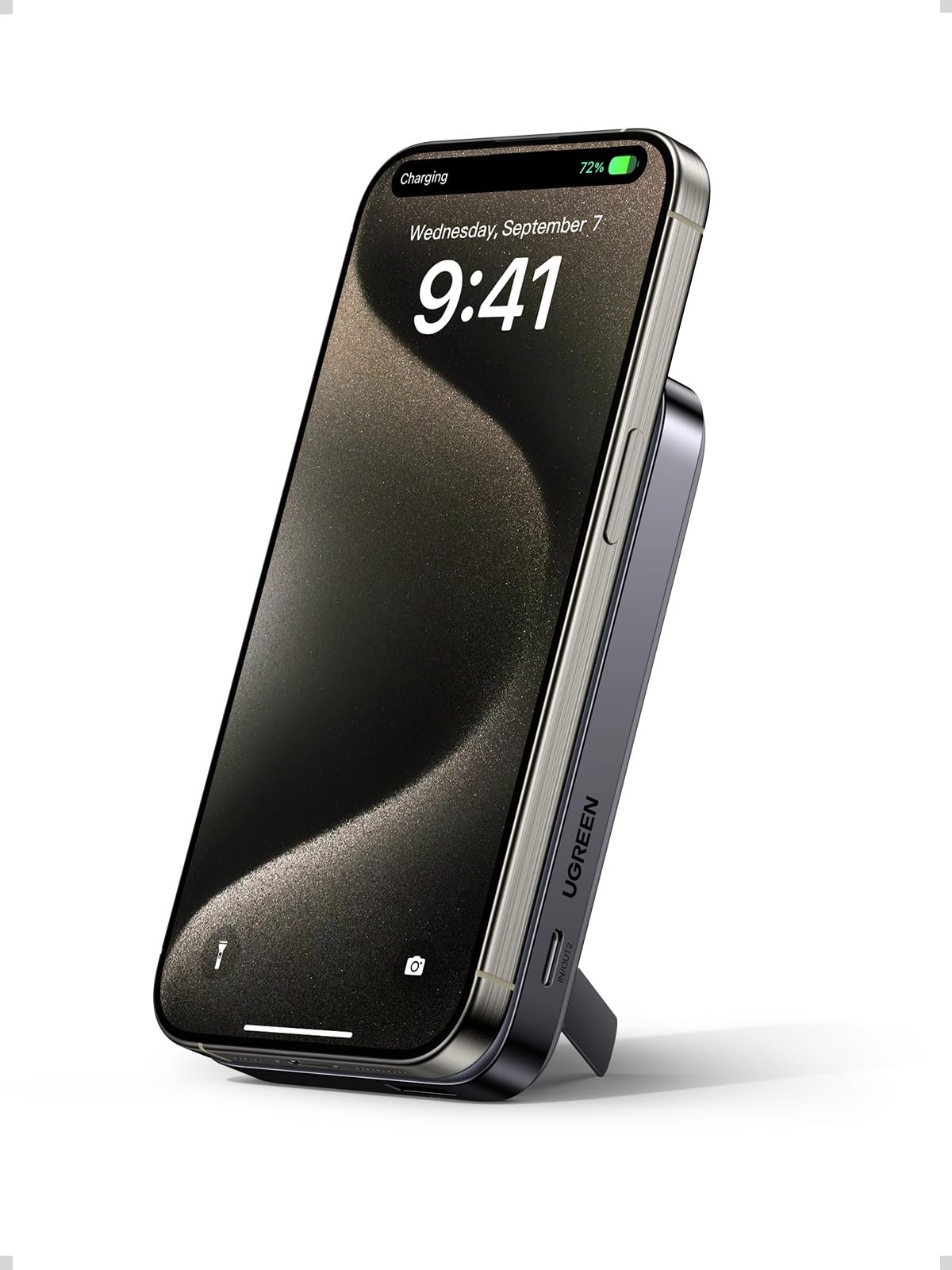 UGREEN Magnetic Power Bank 10000mAh, Wireless Power Bank Fast Charging PD 20W QC 3.0 3 Outputs Foldable MagSafe-Compatible Portable Charger Compatible with iPhone 16/15/14/13/12 Series