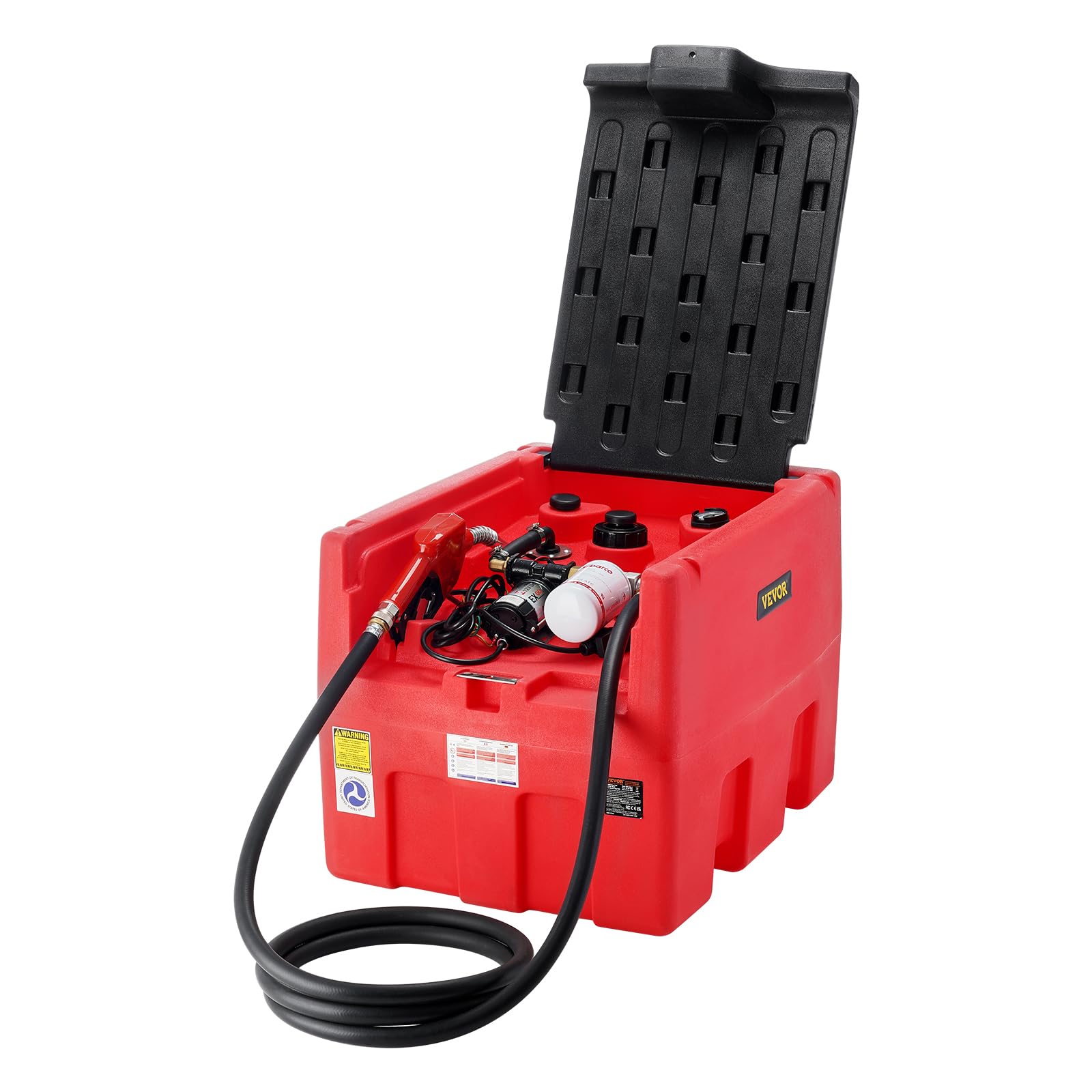 VEVOR Serbatoio Benzina Diesel Portatile 182L, Serbatoio Rifornimento Carburante, Pompa di Trasferimento 12V, 40 L/Min, Tubo Flessibile 4 m, Pistola per Rifornimento per Veicoli Settore Agricolo