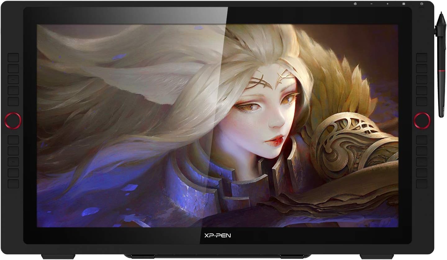 XP-PEN Artist 24 Pro - Tablet Graphqiue con Pantalla 2K QHD de 23,8 Pulgadas, lápiz Capacitivo pasivo 8192 Niveles Conexión USB-C - Compatible con Windows/Mac/Android | Tableta Dibujo Digital Profesional para Dibujar