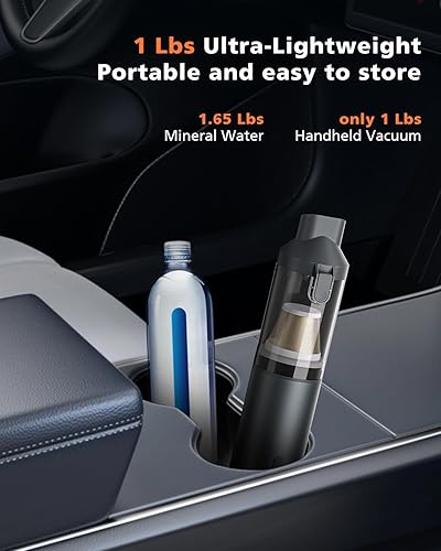 Miniatura 5 de Aspiradora portátil para automóvil con potente succión de 16000 Pa, aspiradora de mano inalámbrica recargable, soplado y succión 4 en 1, aspiradora