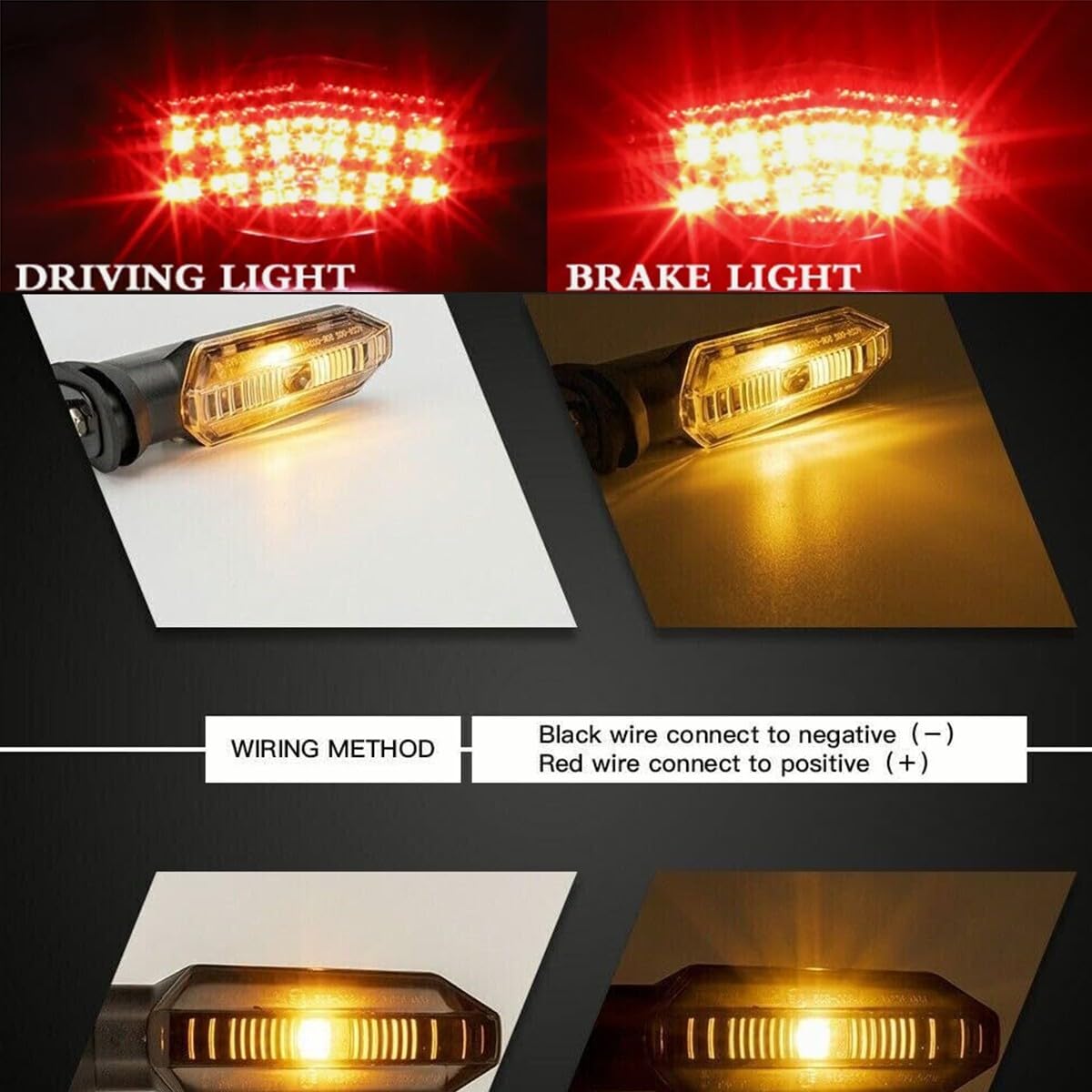 Kennzeichenträger-Set für CRF250L/CRF250L Rally (2013-2020)-Heckumbausatz inkl. LED-Rücklicht/Bremslicht,Blinker,Kennzeichenbeleuchtung & Heckkotflügel-Entferner, Heckaufräumfunktion (Transp.-Transp)