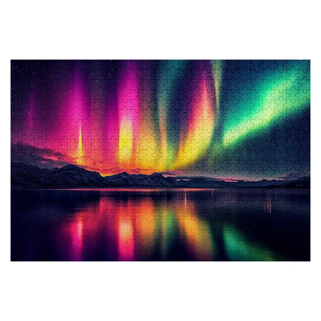 Puzzle 1500 elementów, krajobraz, drewniane puzzle dla dorosłych, Aurora, puzzle dla dorosłych, 87 x 57 cm, Impossible Classic Jigsaw gra zręcznościowa dla całej rodziny, przyjaciół, jako prezent