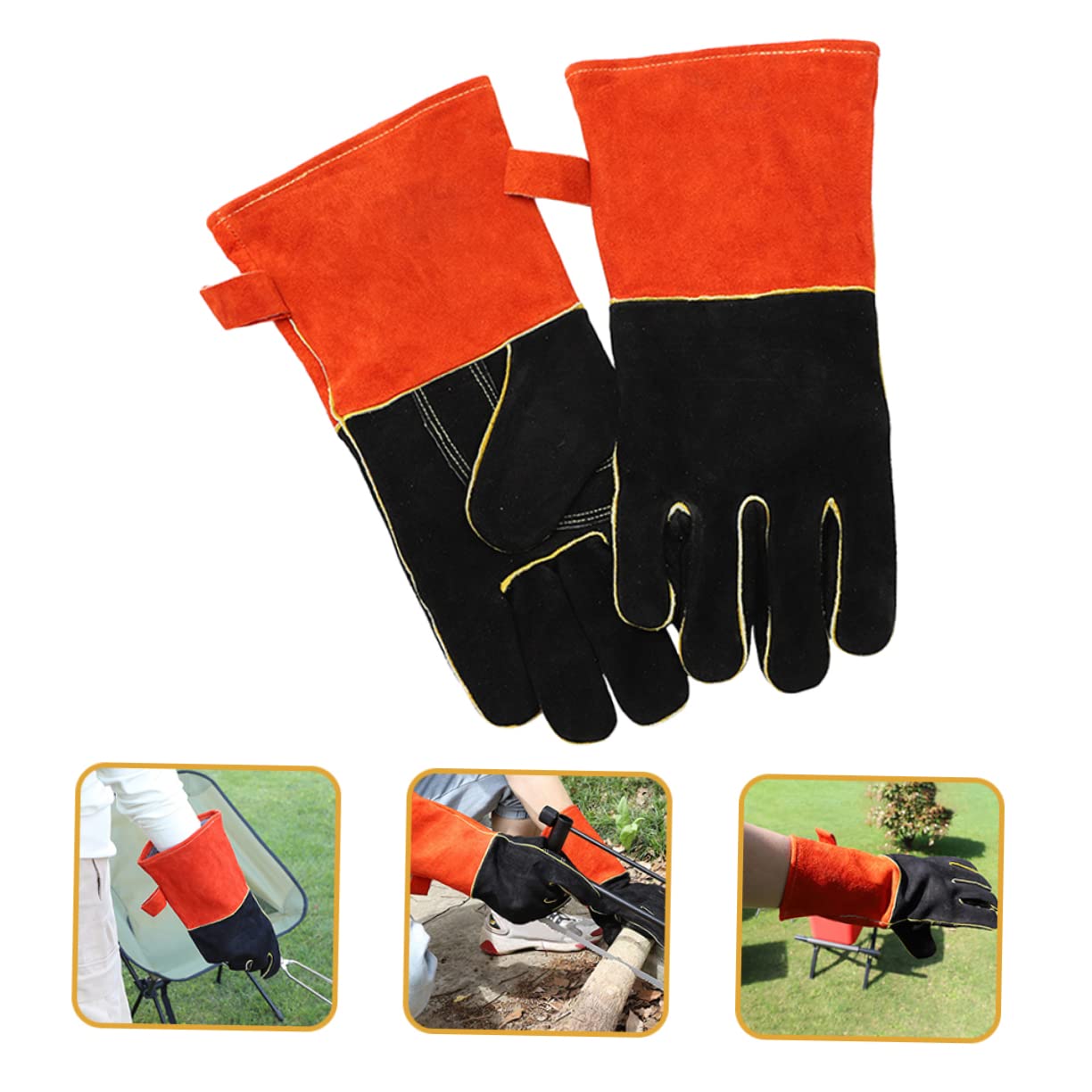 Guanti da Barbecue Resistenti al Calore per Esterni, Guanti da Lavoro Leggeri e Traspiranti per Grigliate e Giardinaggio, Protezione Anti-taglio e Isolamento Termico