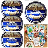 Danish cookie ( Cambridge & Thames Danish Style Butter Cookies 4 Oz Mini Tin (4 Tins) And 4 Christmas Coloring Books With Crayons - Christmas Butter Cookie - Best Holiday Present For Kids - Schools- Daycare . Hospitals- Perfect Size for Goodies Bags