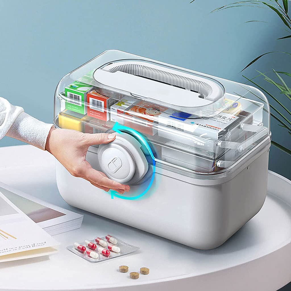 Caja organizadora de medicamentos, para Guardar Joyas, Pastillas de Viaje, de plástico, para Primeros Auxilios, emergencias médicas domésticas, 11,2/13,3/15,3 Pulgadas