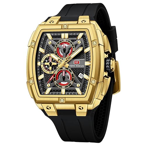 MF MINI FOCUS Men's Watches Analog Fashion Wrist Watch, Skeleton