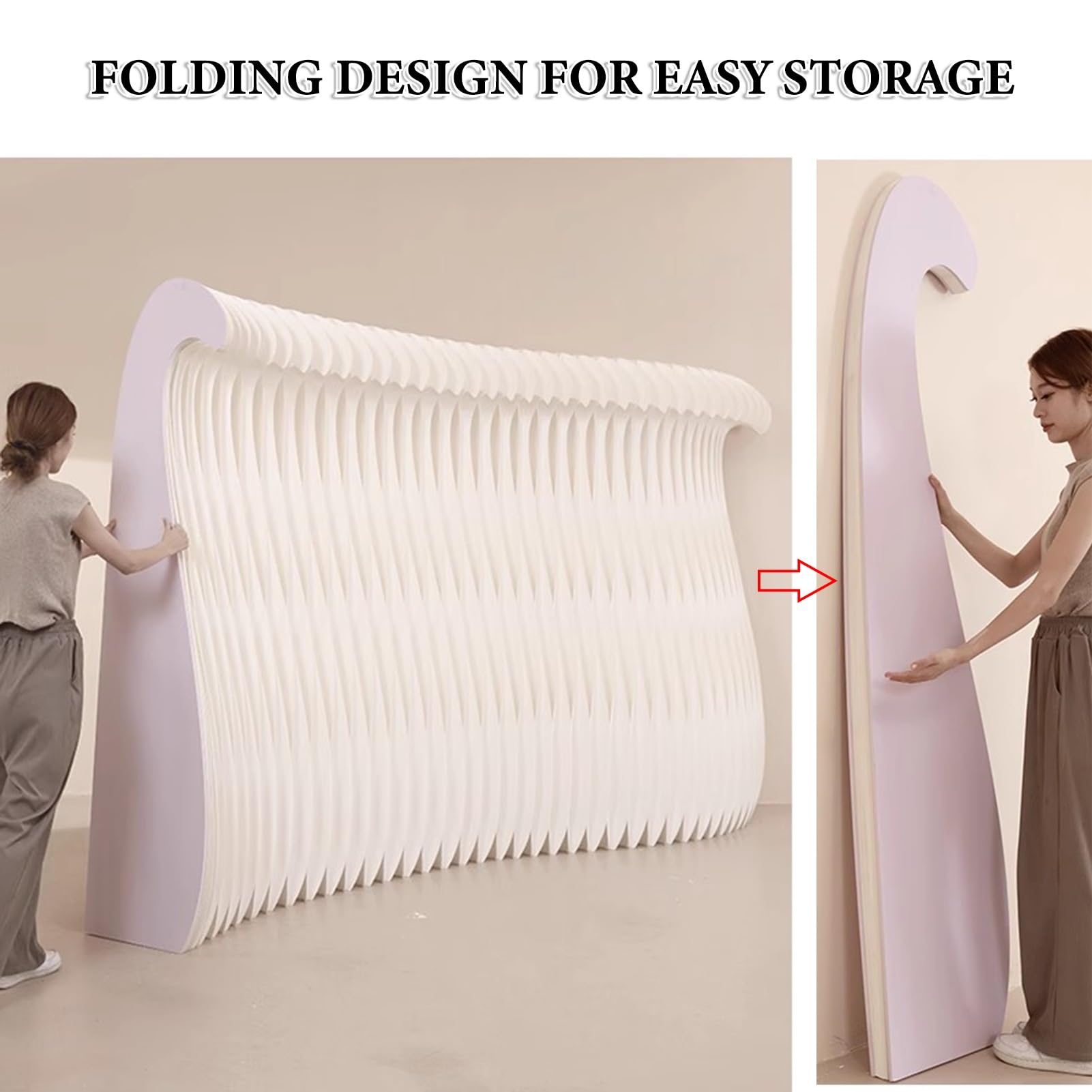 Biombo Divisor de Habitación Divisores de habitación de papel creativos con paredes de papel de partición de privacidad plegables y retráctiles, divisor de pared de habitación para Streaming(3x1.8m/9.