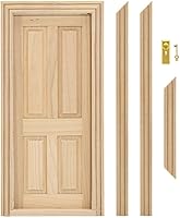 Vista 14 de Puerta de casa de muñecas iLAND a escala 1:12, accesorios de casa de muñecas de puerta en miniatura con patrón tallado y paneles de celosía 3D que