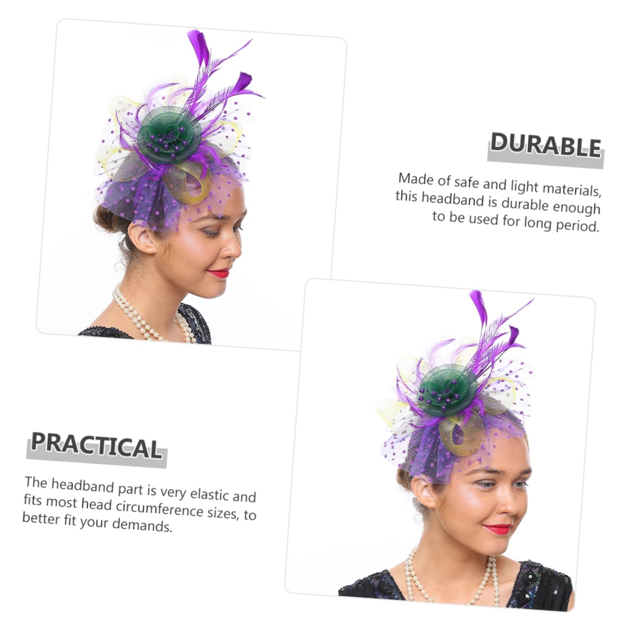 Abaodam 4pezzi Fascinator Da Sposa Con Fiori Colorati e Rete Per Tea Party e Matrimonio Accessorio Elegante Per Donne Per Cerimonie e Occasioni Speciali