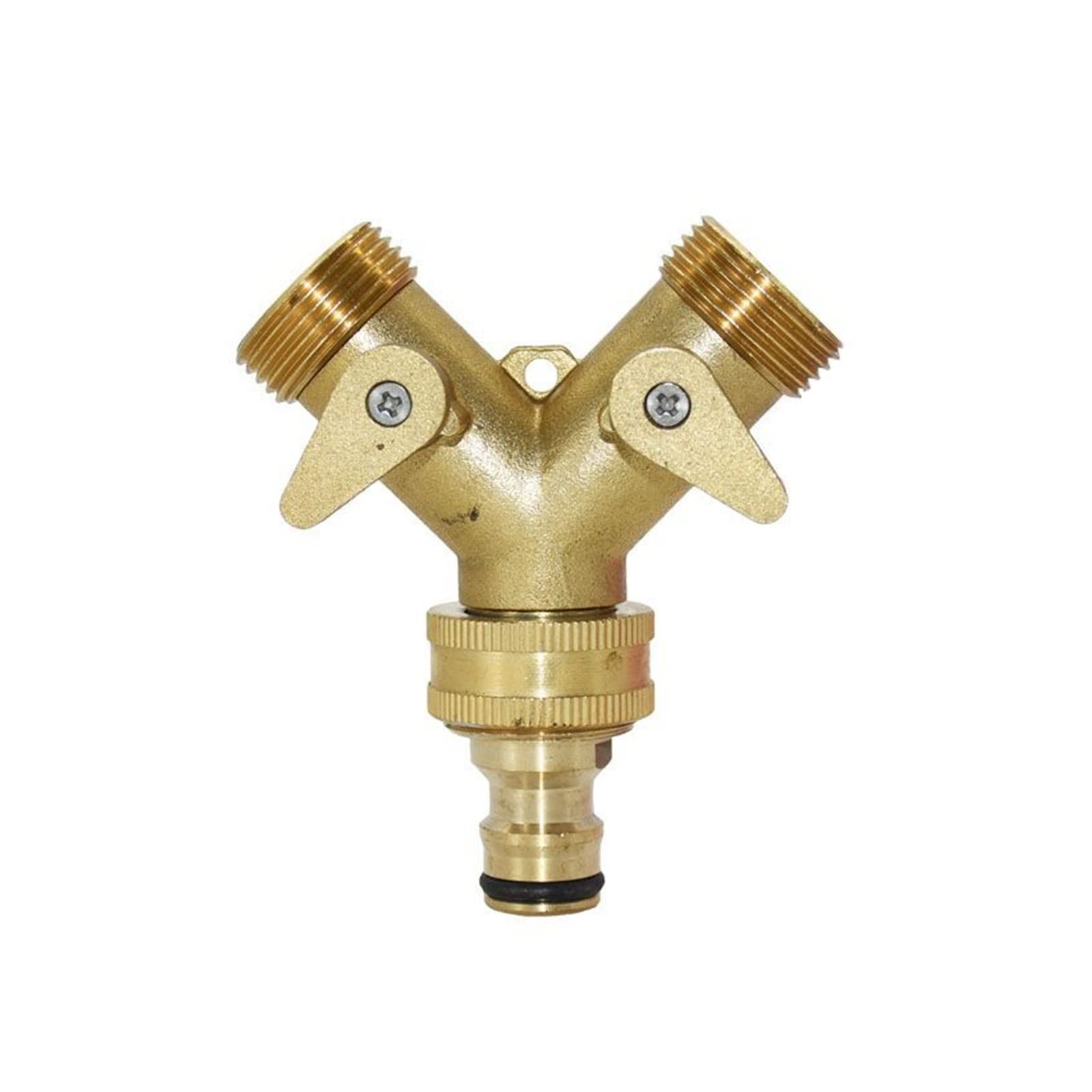 Adaptador de conector de manguera Conector de grifo de latón Y 2 vías Faucet Válvula de irrigación Manguera 3/4 cm Dispensador de agua 1 pieza
