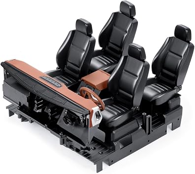 MORLORDY RC Car Interior Decoration Kits - Simulation Cockpit & 4 Simulation Seats for 1/10 Scale TRX4 2021 Bronco RC Upgrades Parts,Brown