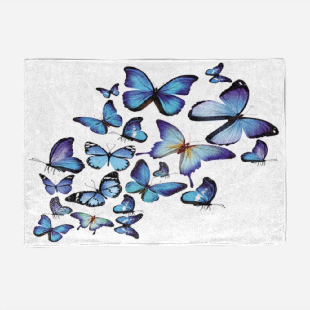Coperte da tiro con stampa farfalla blu Coperta morbida e