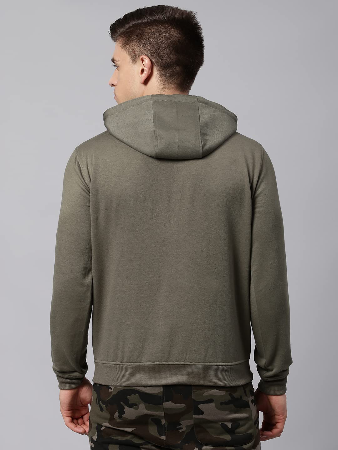 Dennis Lingo Męska bluza z kapturem Polycotton z kapturem z pełnym rękawem o regularnym kroju męska zimowa odzież codzienna (oliwkowa, S)