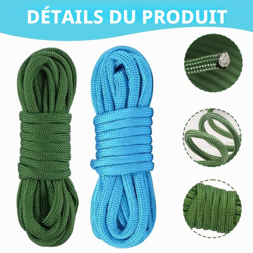 Lot de 36 paracordes de 3 m, 4 mm, en nylon, 7 brins, pour le sport, le bricolage, les bracelets, les porte-clés, les colliers de chien (couleur fixe)