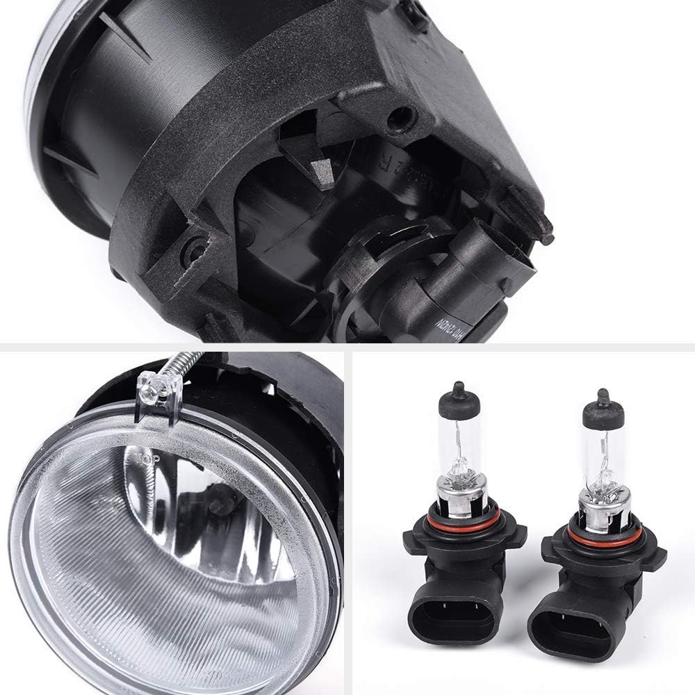 PIT66 Fog Lights Compatible with Jeep Grand Cherokee 2005-2010/Compatible with Jeep Commander 2006-2010 with Bulb Front Bumper Fog Light Clear Lens CH2592138, CH2592138, 4805859AA